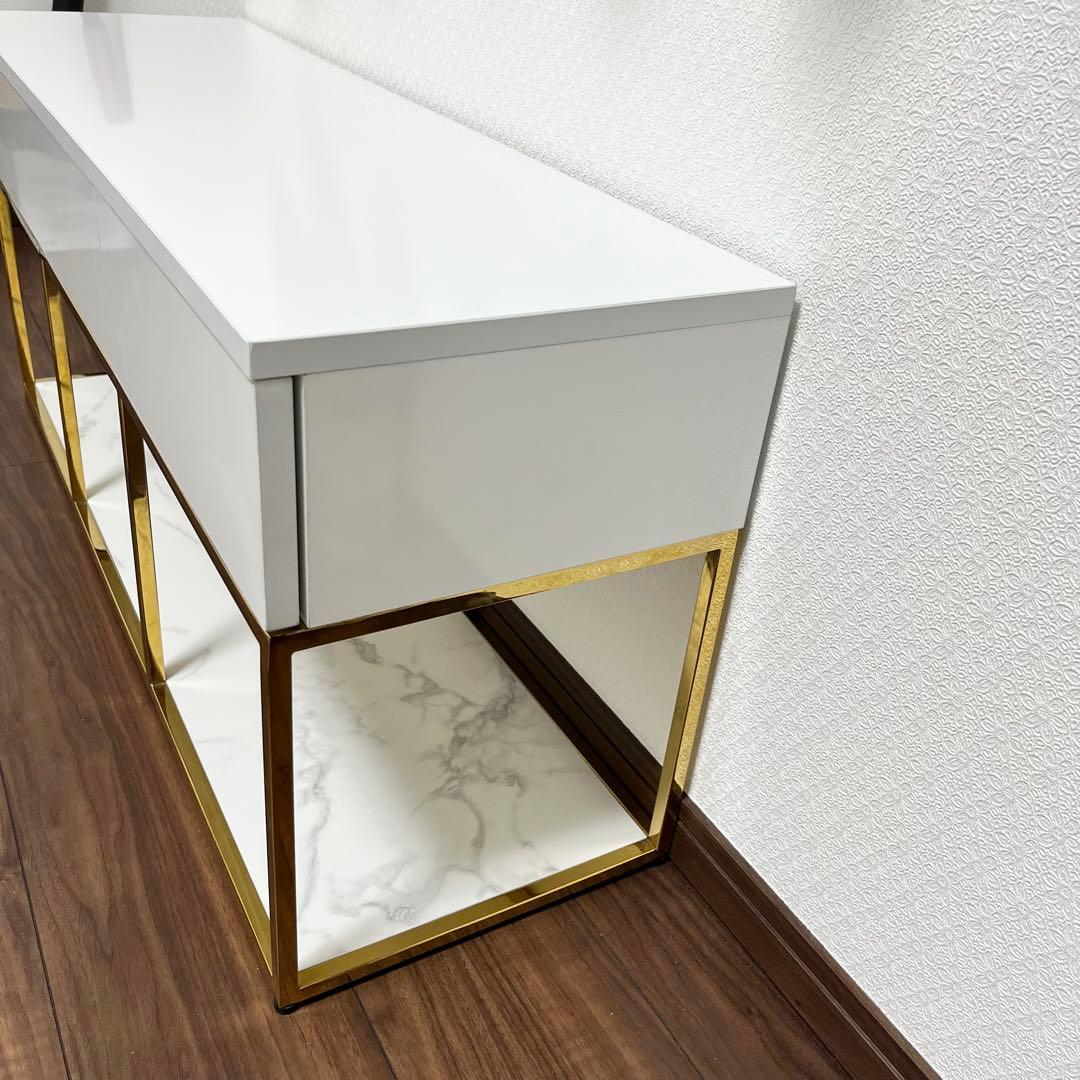 Francfranc フランフラン テレビボード 大理石調 ゴールドフレーム