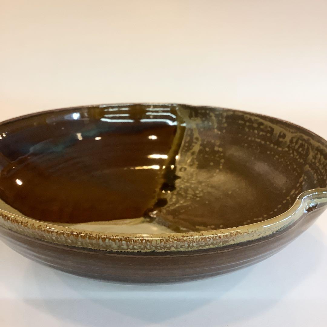 【茶道具】菓子器　高取焼　鬼丸碧山作