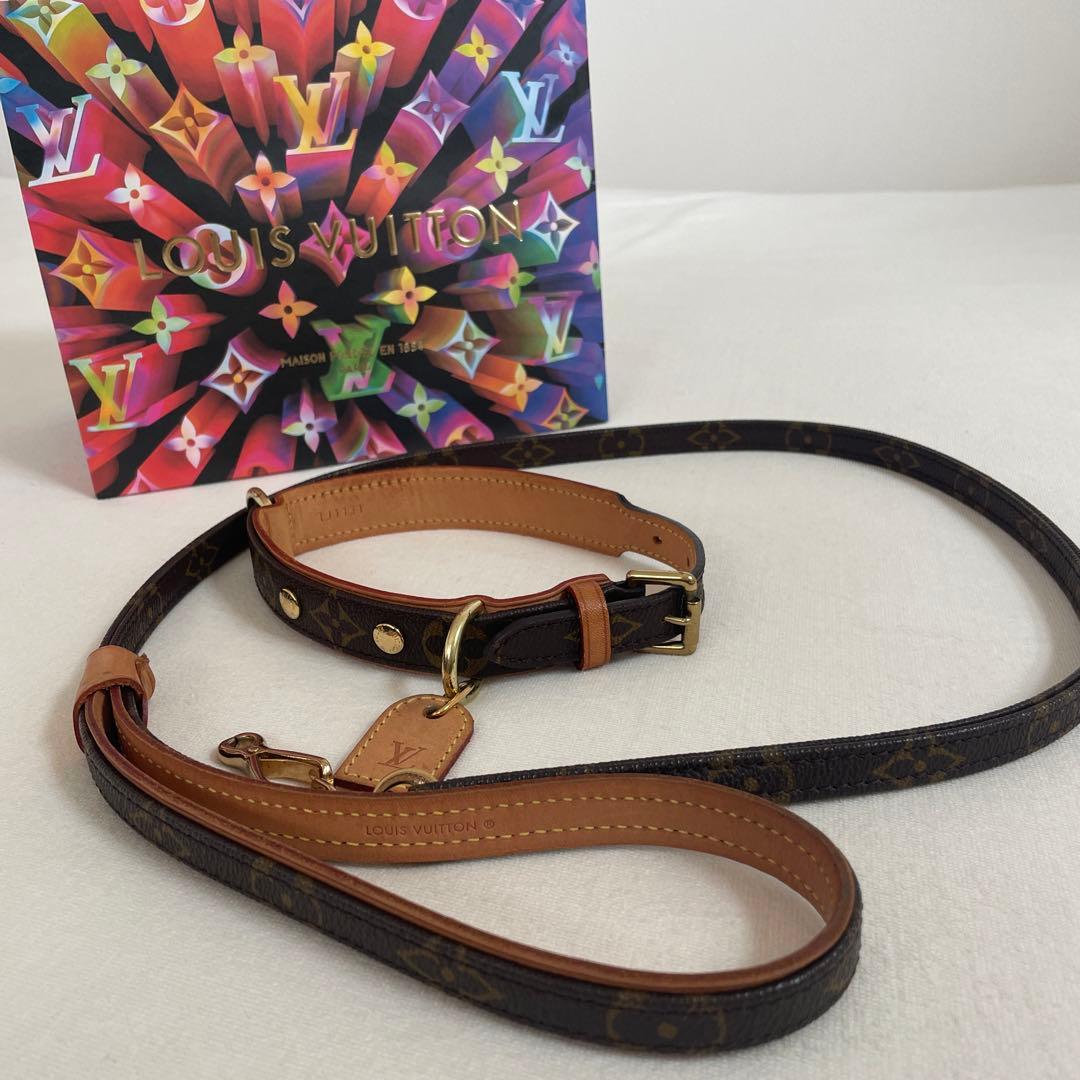 ルイヴィトンペット用リード／中型犬首輪セット