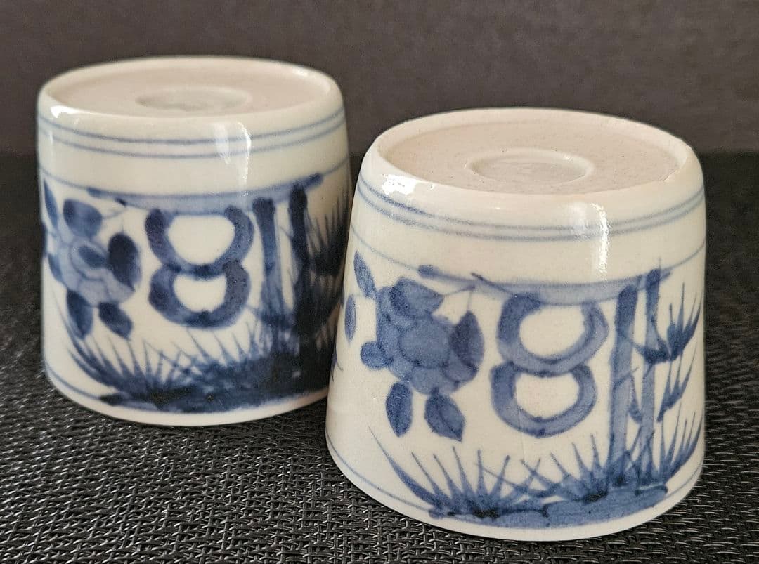 伊万里 古伊万里 江戸 後期 幕末 蕎麦猪口 総柄 蛸唐草 蛇の目 高台