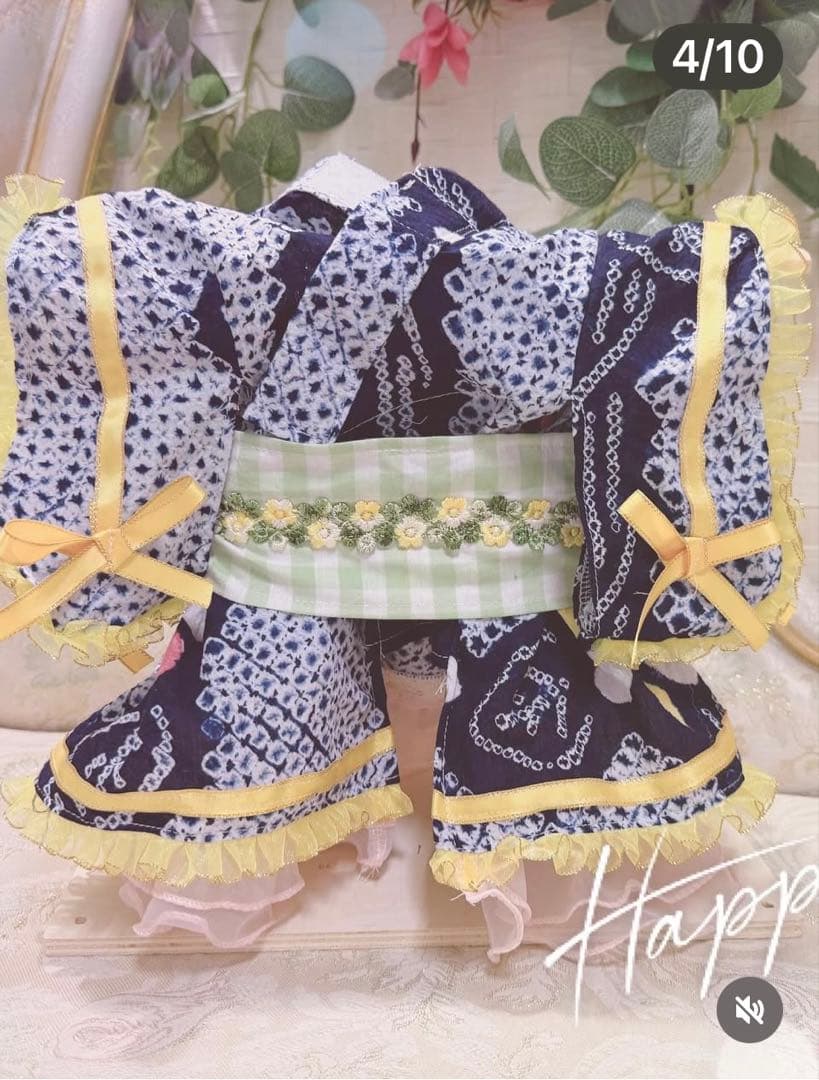 F3.pon2pan2☆現品犬浴衣☆犬浴衣☆犬有松絞り浴衣