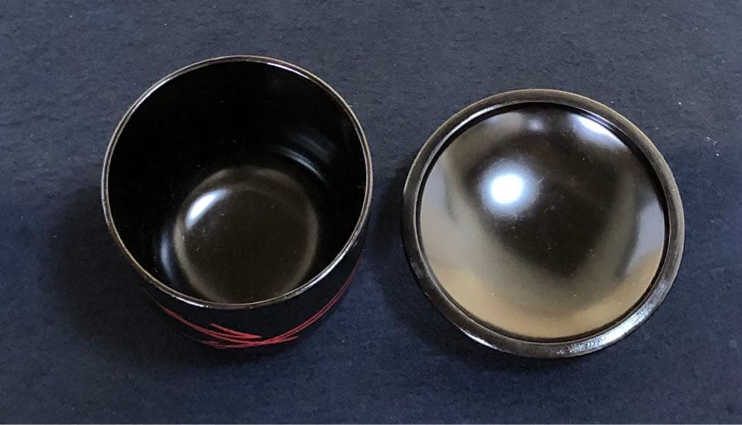 懐石 松葉絵 箸洗5客 木製漆器 平安 光阿弥造 共箱　250905H3