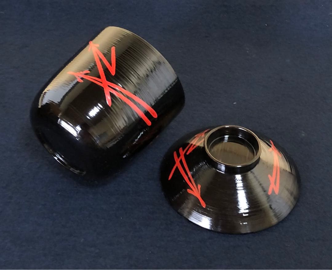 懐石 松葉絵 箸洗5客 木製漆器 平安 光阿弥造 共箱　250905H3