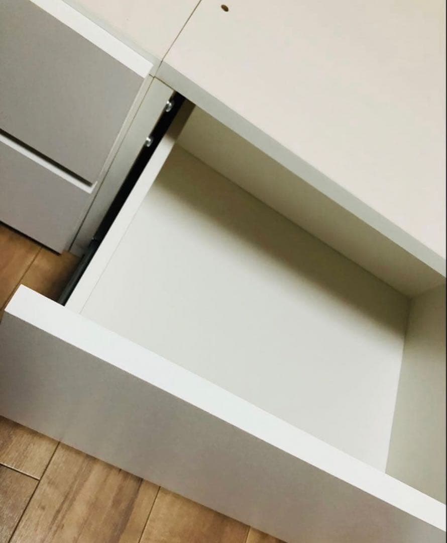 シングルベッド(ホワイト) 大容量収納・コンセント付き