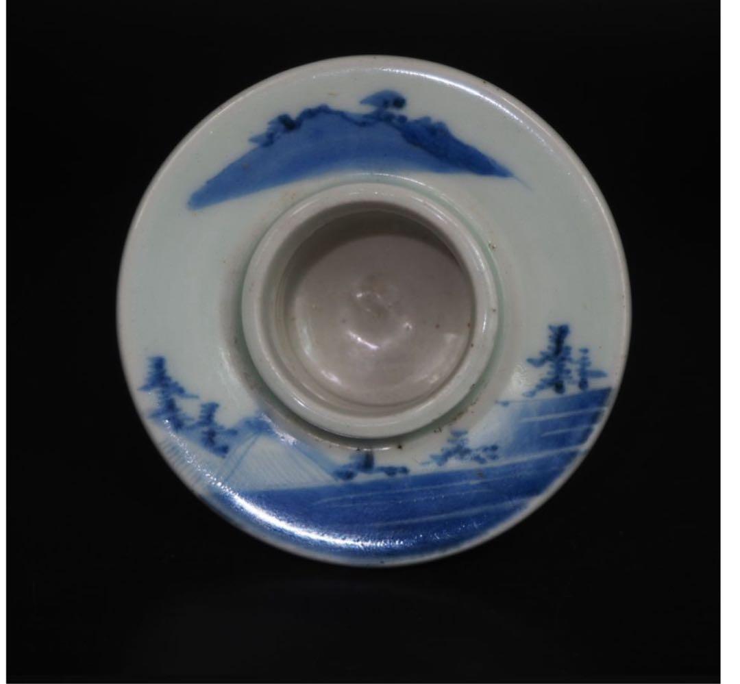 送料無料 時代物 山水文染付盃台 酒器茶道具 - メルカリ