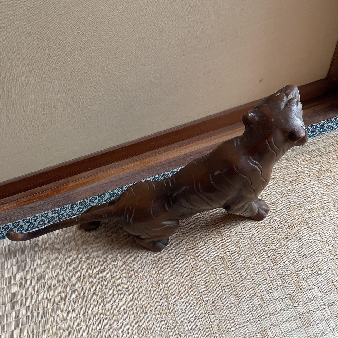 虎 ヒョウ 置き物 古美術