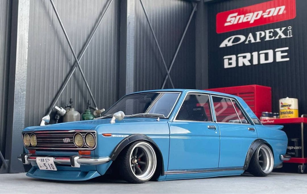 1/18ミニカー IG 510ブル ワタナベ深リムオーバーフェンダーカスタムの