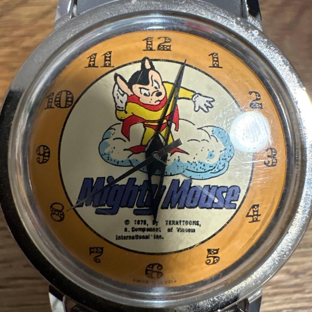 【レトロ・希少ビンテージ、稼働中】MODERNO マイティマウス 手巻き 腕時計
