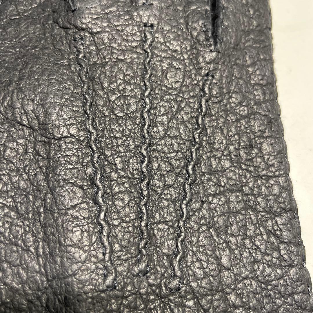 ペッカリー革 ブラック（黒色）ライニングなし サイズ約8