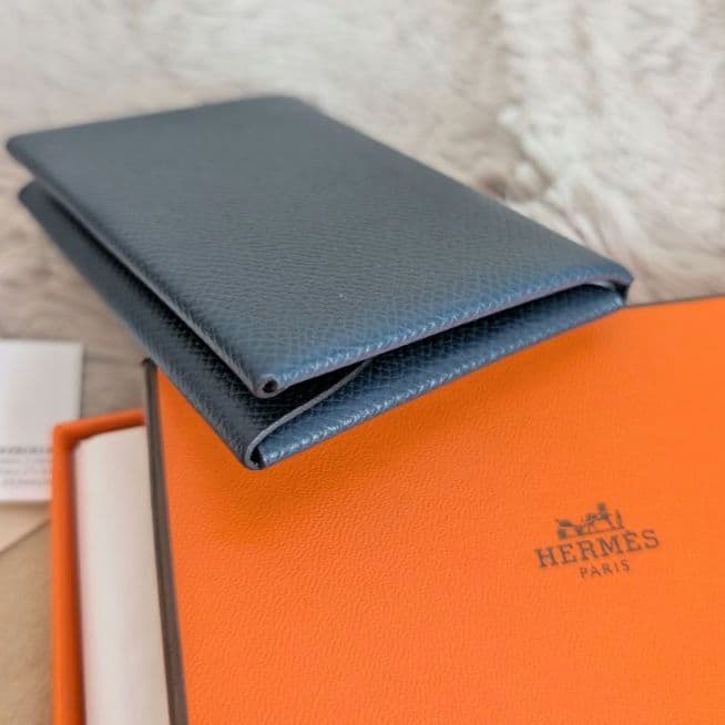 美品 エルメス カルヴィ デュオ エプソン ネイビー2024年製