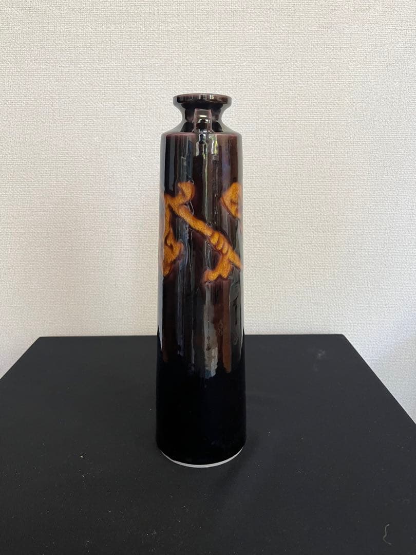2代目 徳田八十吉 深厚燿変 耳付き 華生 T124 共箱