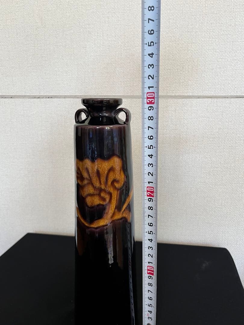 2代目 徳田八十吉 深厚燿変 耳付き 華生 T124 共箱