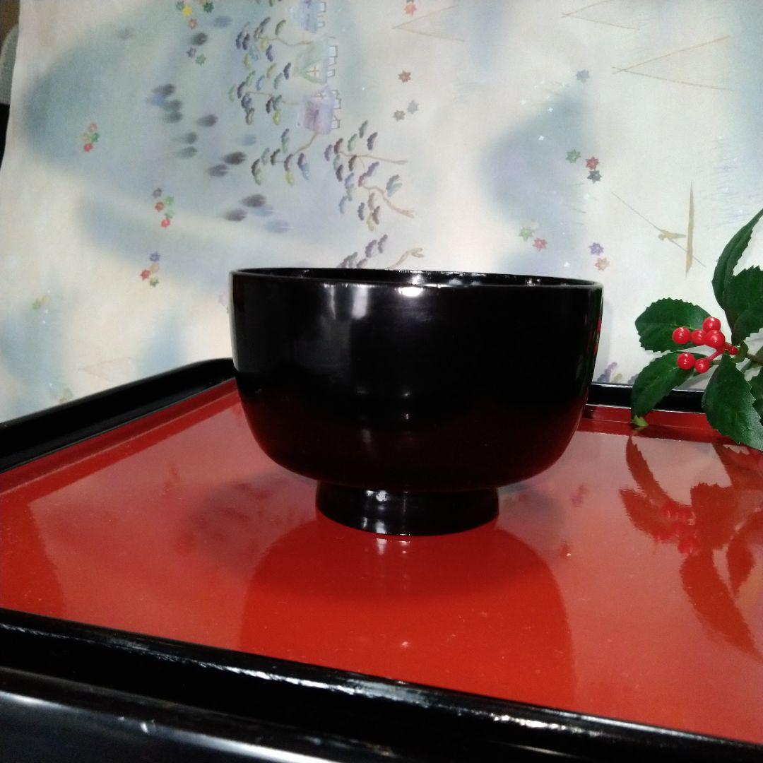 ☘ 明治時代 輪島塗 本漆 天然木 【 飯碗 太平碗 汁椀 小皿】一揃