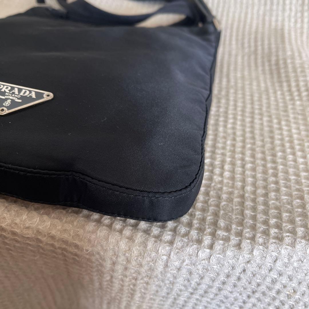 ◇ 良品 PRADAプラダ ショルダーバッグ サコッシュ ナイロン ブラック ◇