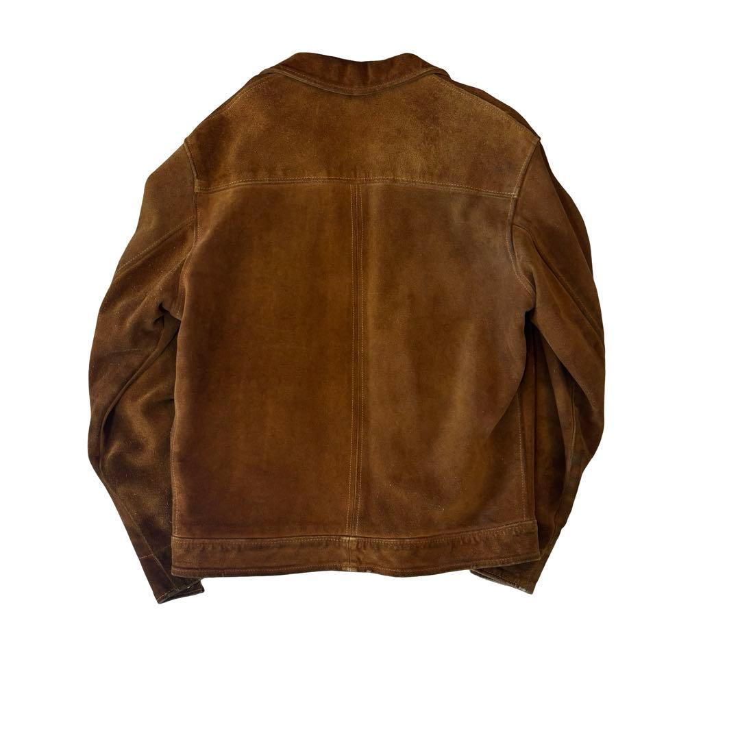 Schott ブラウン スエード シングルライダースジャケット - メルカリ