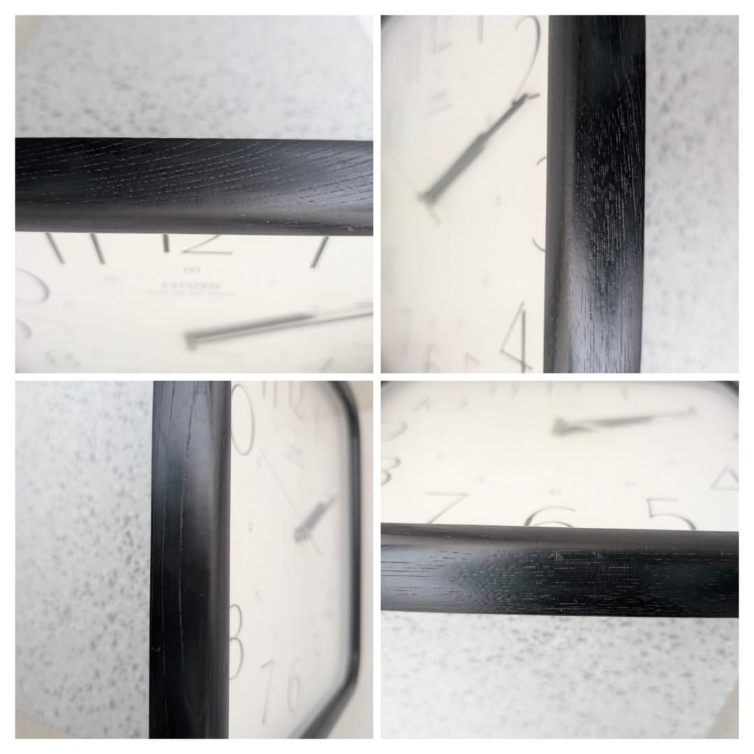 ビンテージ ウッドフレーム ウォールクロック 大きめ 90s シック モノトーン