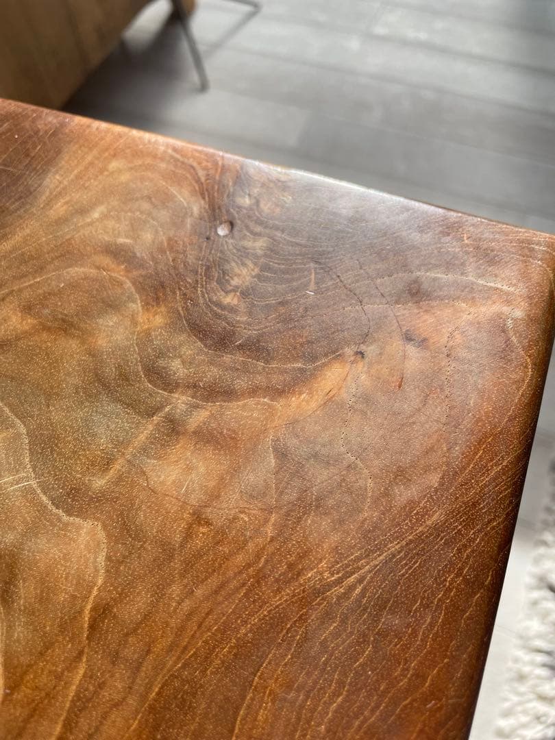 スツール／チーク材一枚板×スチール製脚／インダストリアル／ヴィンテージ風