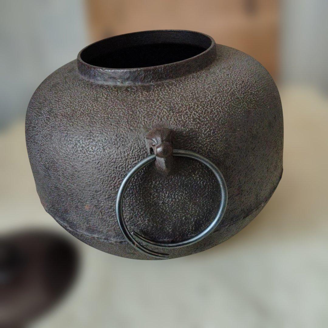 茶釜 丸釜 茶道具 古道具 昭和レトロ