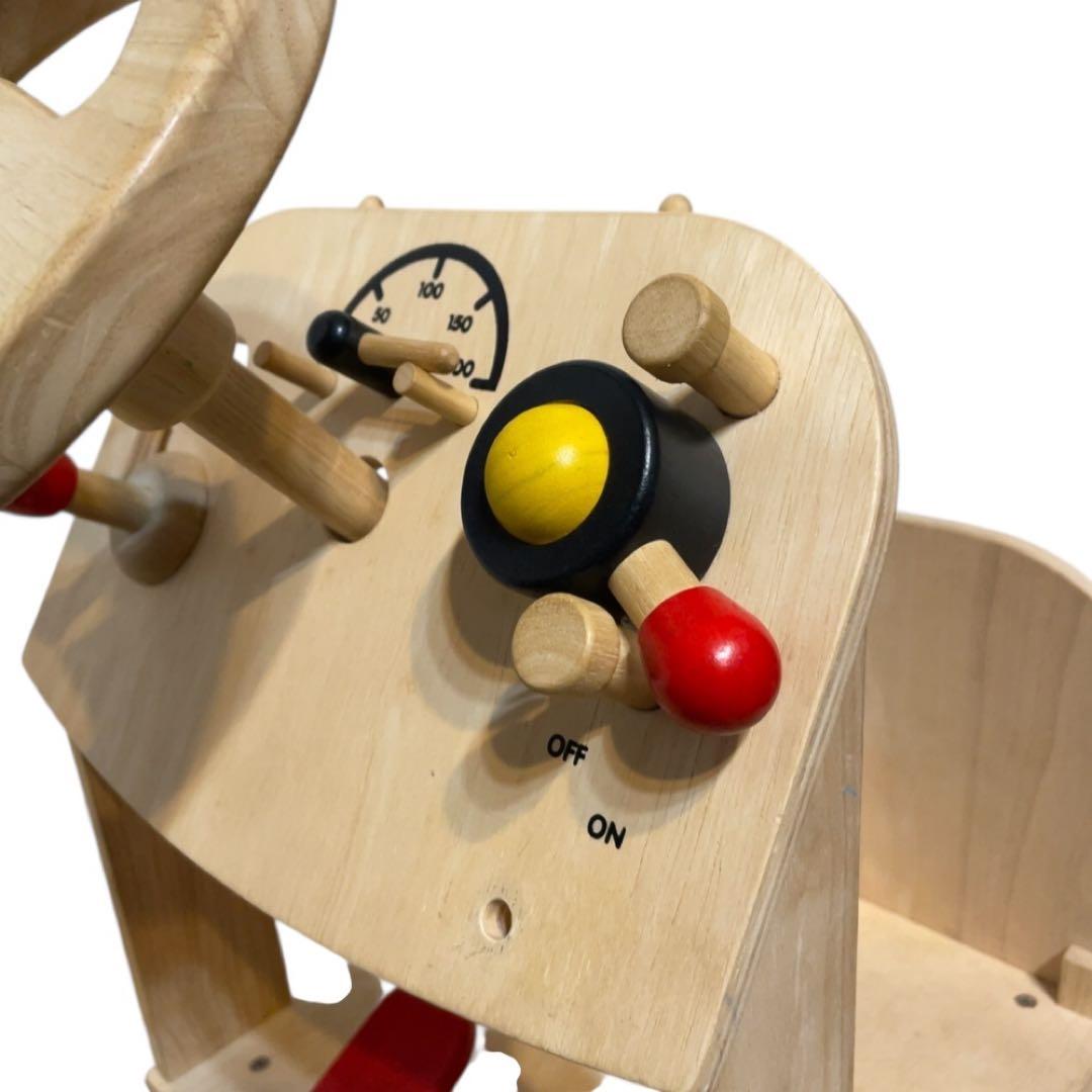 PLANTOYS ドライビングシート ハンドル おもちゃ 木製 クルマ 運転