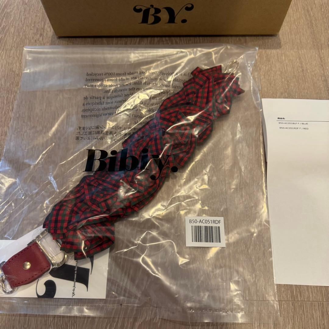 familiar Bibiy 赤チェックストラップファミリアビビィ