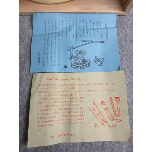 有田焼是木米窯源右衛門作染錦舞鶴文組皿共箱付き [B27255]