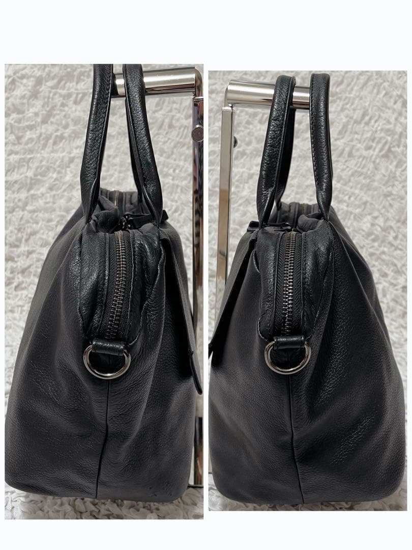 美品✨ear PAPILLONNER レザーフラップ2WAYバッグ S ブラック