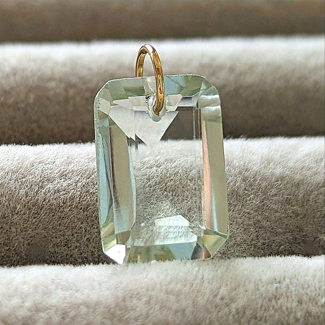 ♢N♢K18 グリーンクォーツ 4.65ct ネックレスチャーム