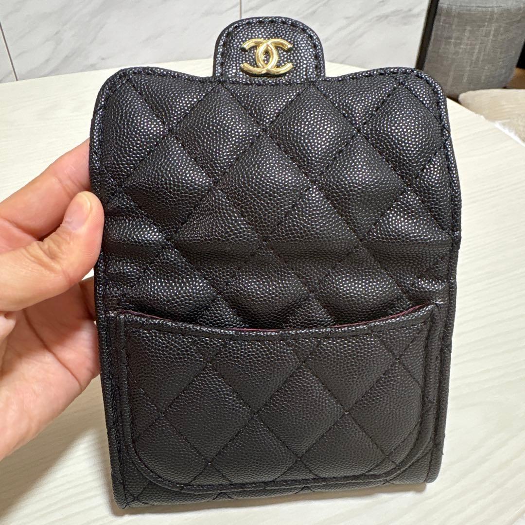 CHANEL ブラックレザー 財布　ケース　カードケース　ノベルティ