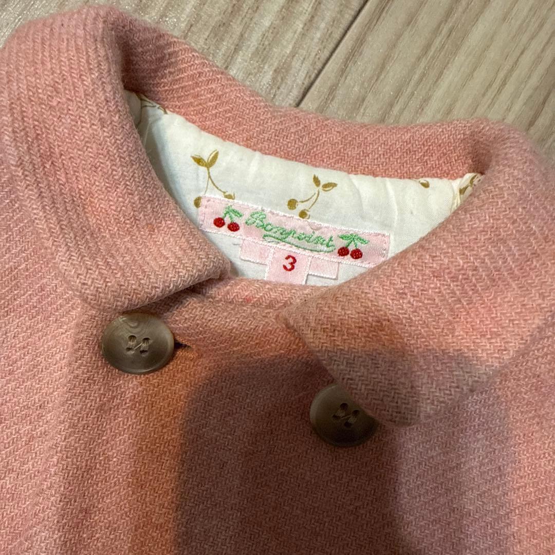 ピンク ダブルボタン ウールコート ポンポワン 2歳、3歳用 - メルカリ