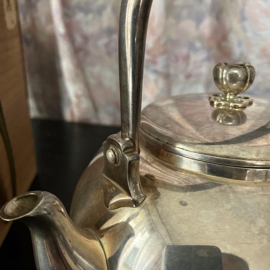 明治の金工師「中川九世浄益」作「南鐐（なんりょう）」純銀湯沸 重さ