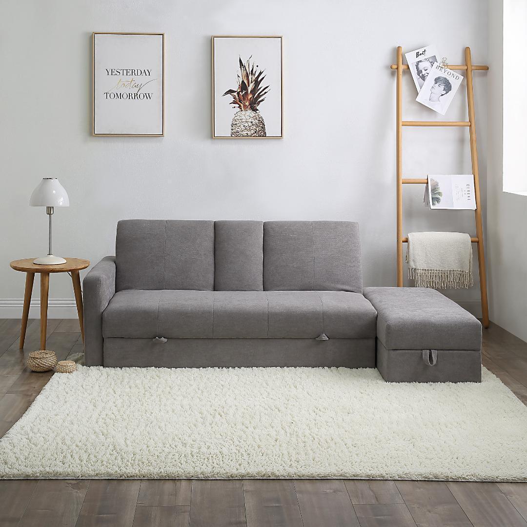 ソファー 3人掛け ソファ 多機能ソファベッド 【グレー】