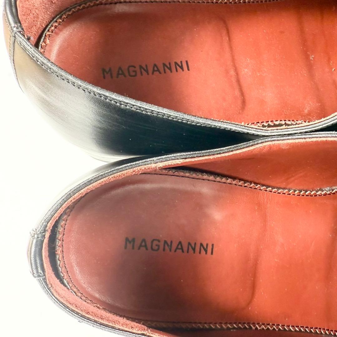【美品】MAGNANNI マグナーニ　ホールカット（42）オパンケ製法　革靴　黒