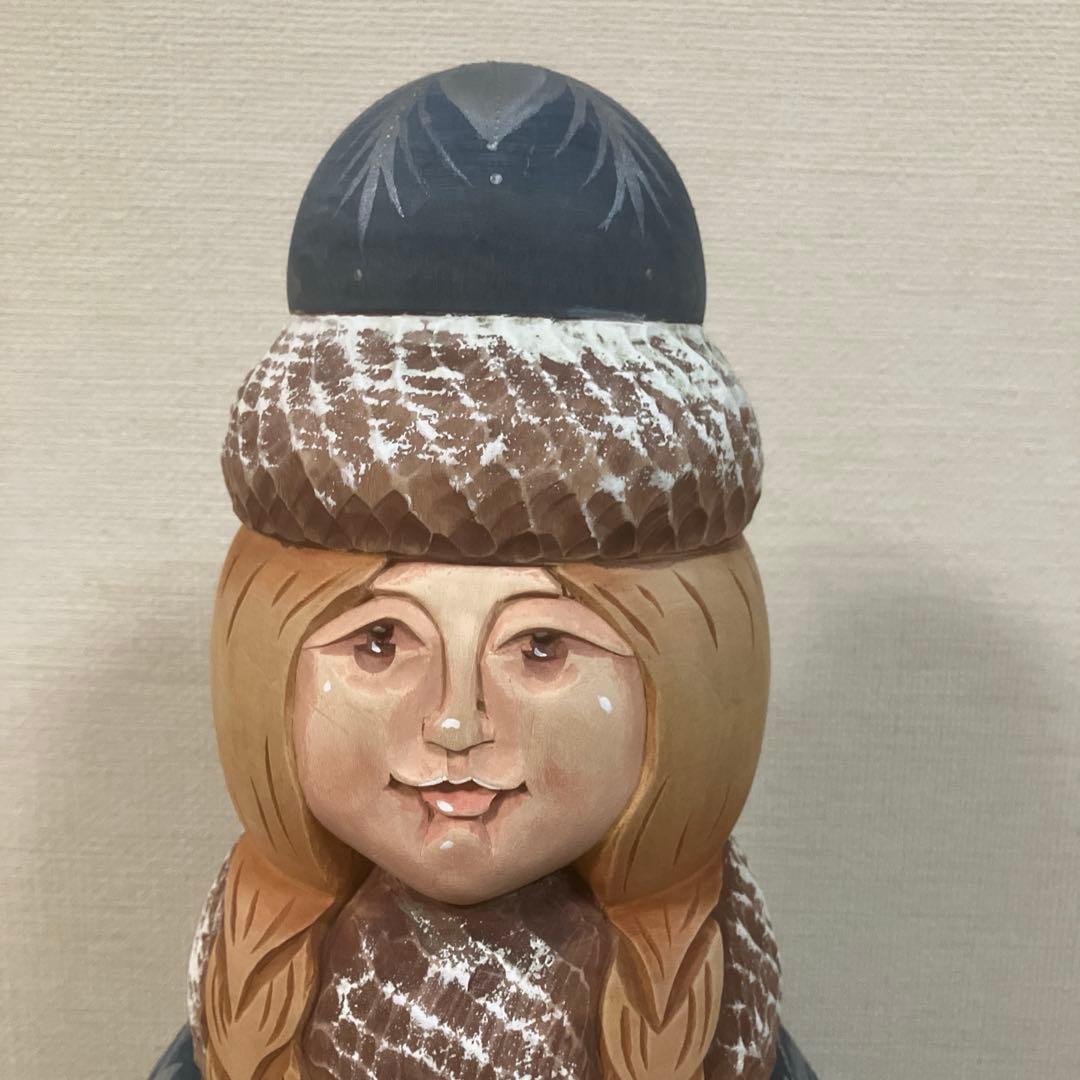 ロシア 大きな木製人形 雪精