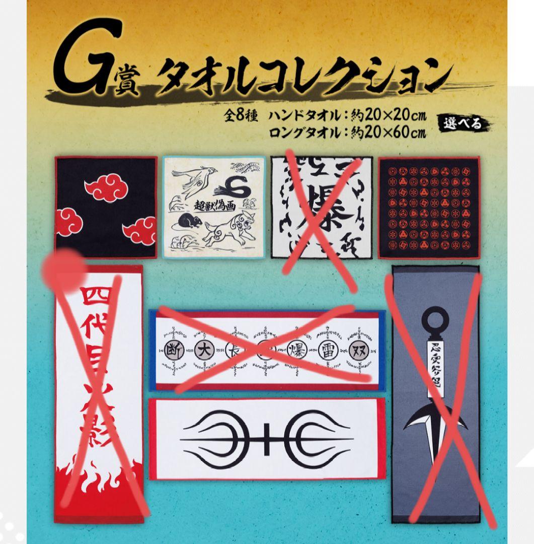 NARUTO 一番くじ タオル 暁 四代目火影 繋がる思い ハンカチ 写輪眼