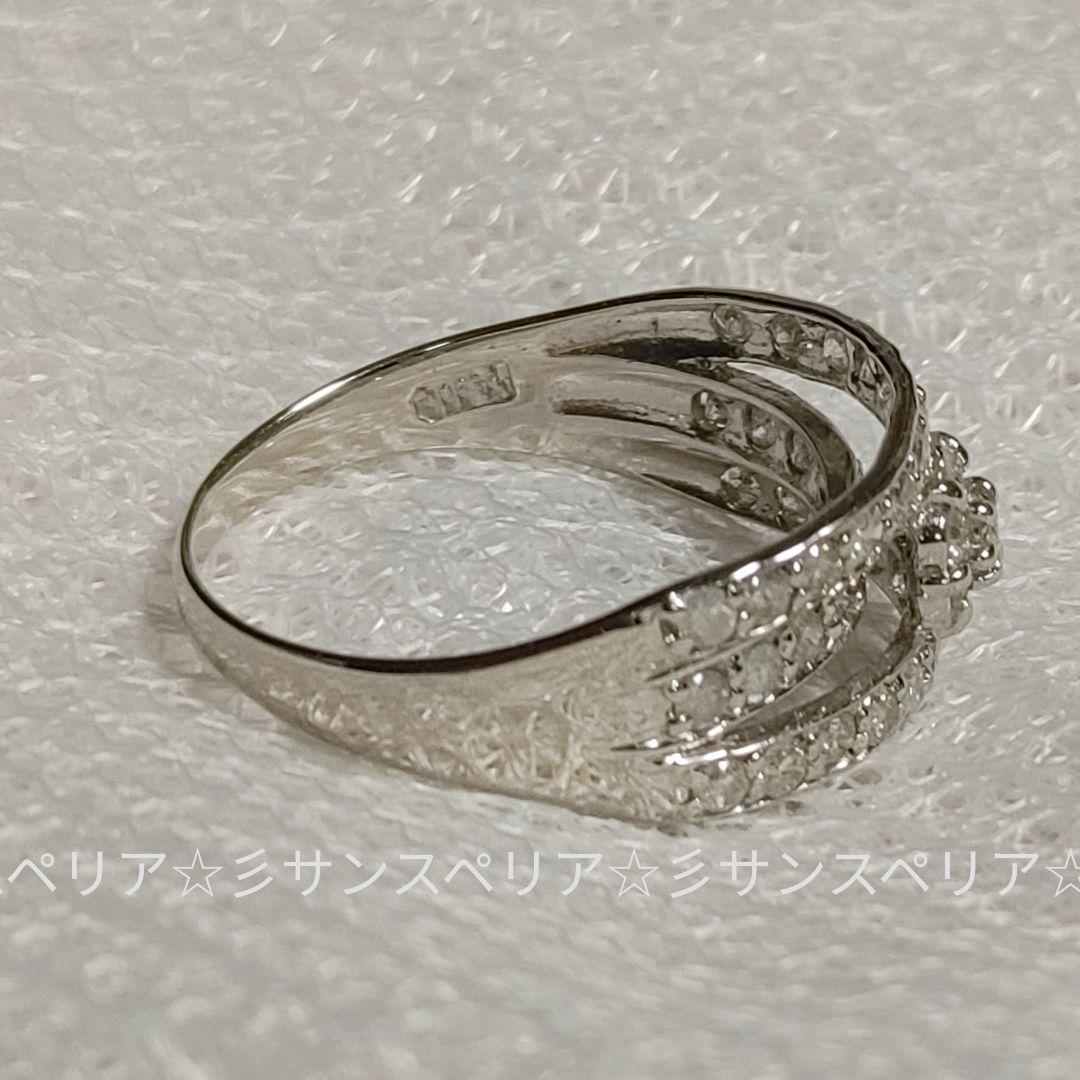 Pt900 ダイヤモンド1.0ct幅広デザインリング