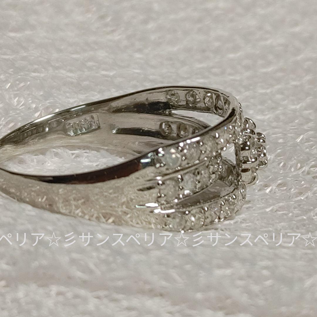 Pt900 ダイヤモンド1.0ct幅広デザインリング