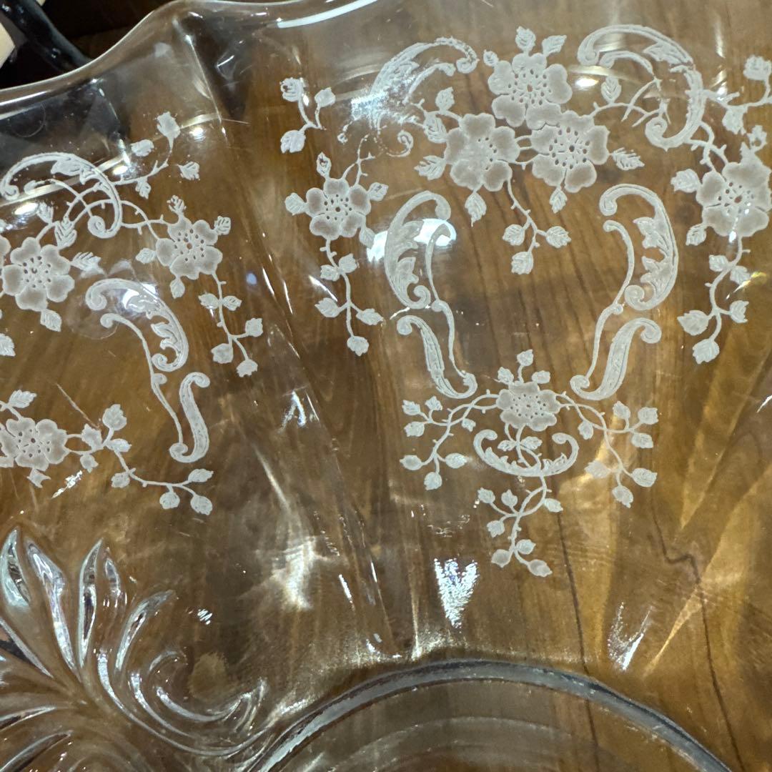 アメリカンアンティーク、フォストリア社 ロマンス レアな深皿 25cm