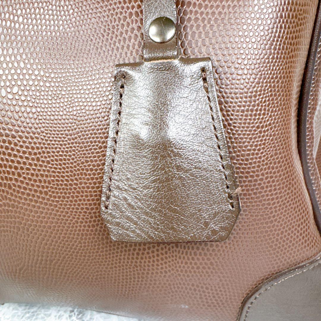 外観極美品【豊岡鞄/YOUTA】本革 LIZARD 3WAY 横ダレスL