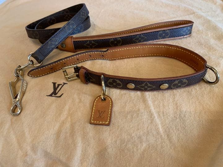 LOUIS VUITTON ルイ ヴィトン モノグラム ドックリード&首輪セット