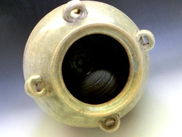 壷□古い耳付き船壷 丸壺 茶壷 古玩 古美術 時代物 骨董