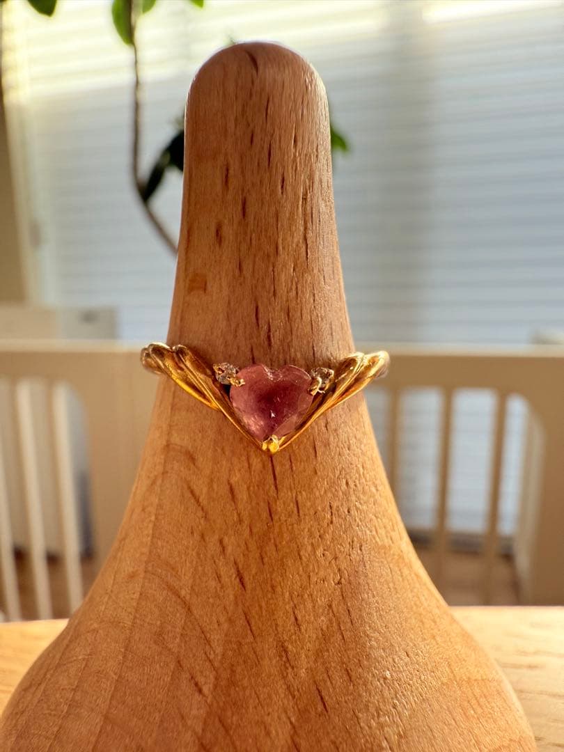 K18 18金 ハートモチーフ リング ゴールド 指輪 【刻印あり・重量記載