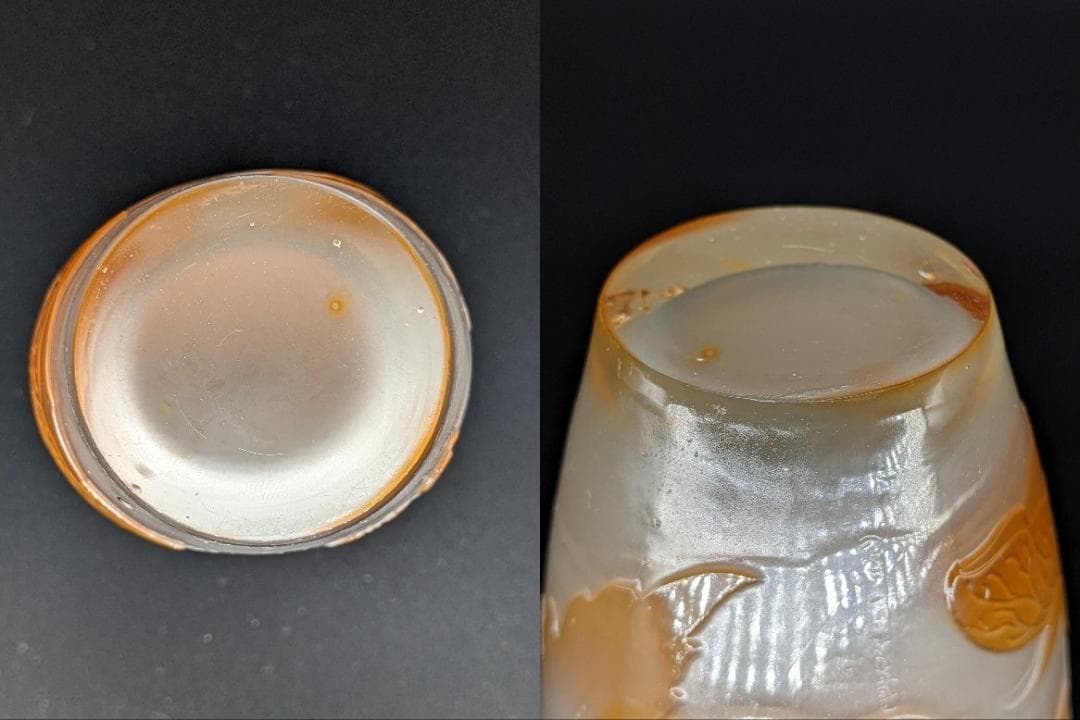 ◇美術館級◇エミール・ガレ/図鑑掲載作品/被せガラス花瓶/ウラン