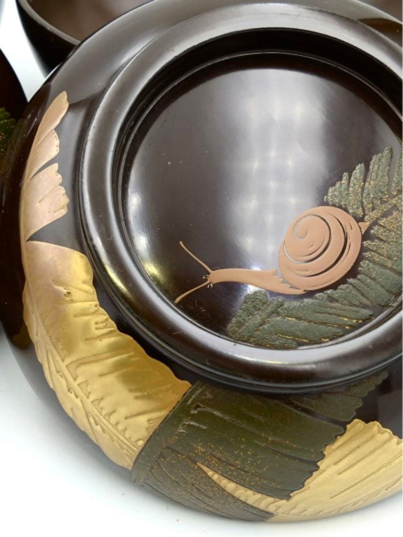 最高級 蓋付き汁椀 2客 お吸物 金漆塗 高蒔絵 芭蕉