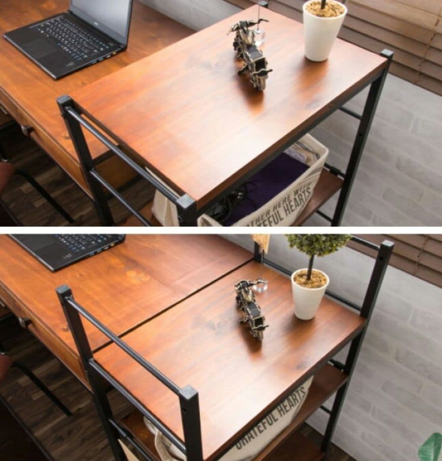 【フリッツ】天然木パイン材デスク ＋シェルフ