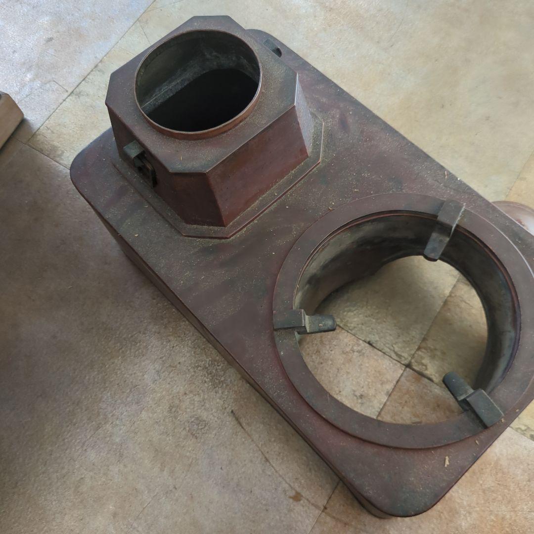 骨董 長火鉢 関西火鉢 ひのき 檜 銅器のどうこう付き 内側銅