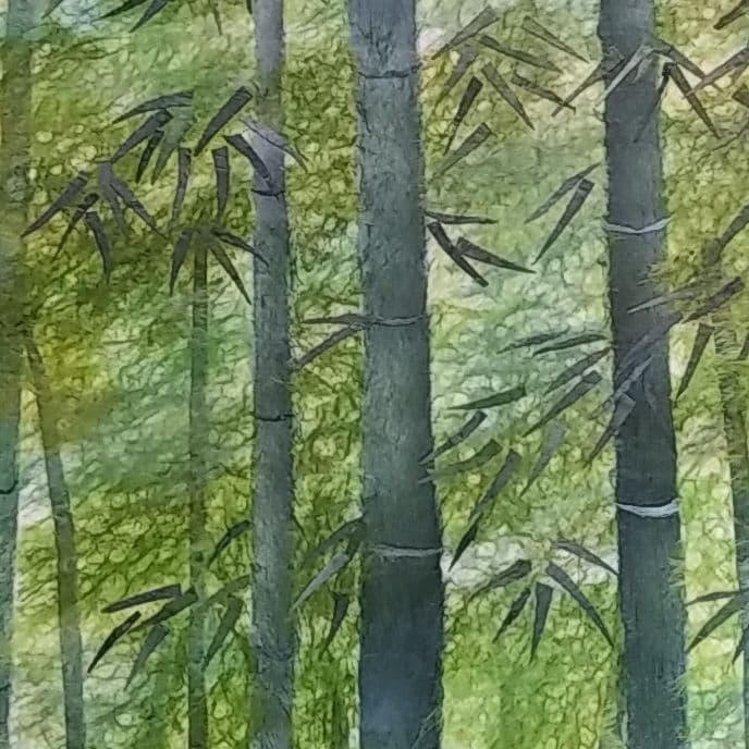 期間限定値下げ！【ちぎり絵】「竹林」(P10サイズ)