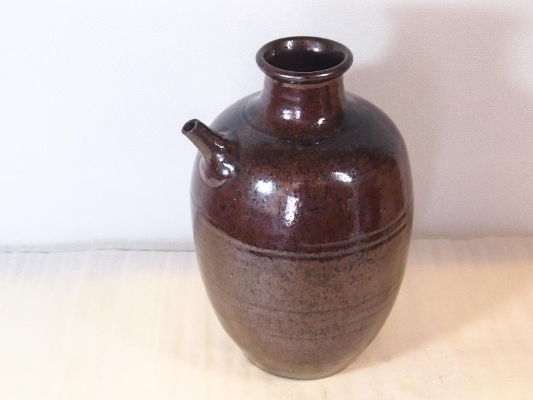 希少・美品】注ぎ口付き酒壺 焼酎壺/梅酒壺 ツボ/つぼ 在銘 古道具/古