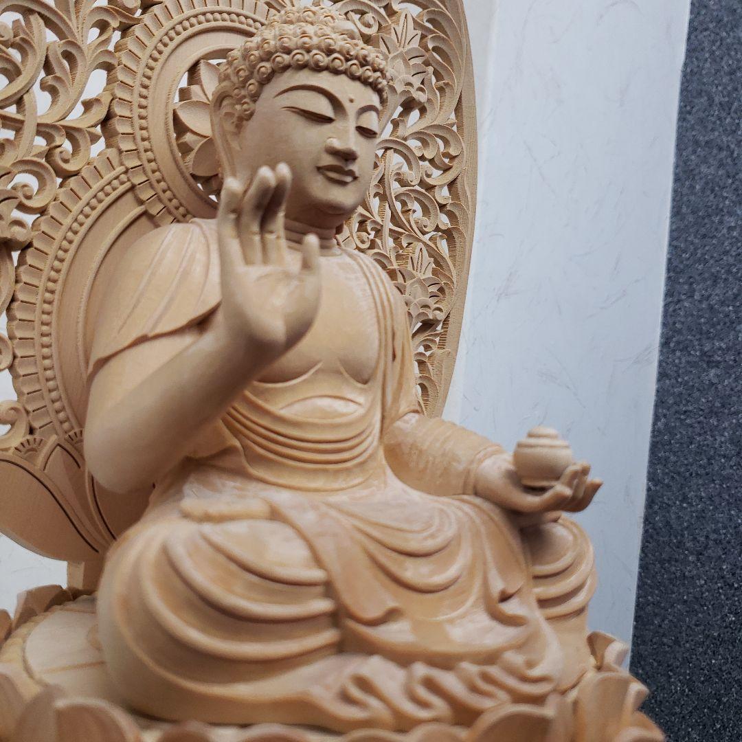 Bフライデー 仏像☆ヒバ材 薬師如来坐像4.5寸☆お薬師様