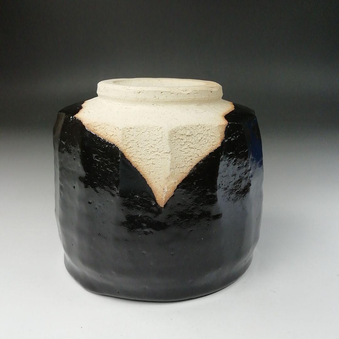 T503 茶碗 『瀬戸黒 小田木写』『半筒茶碗』『西尾香舟』共箱 抹茶碗