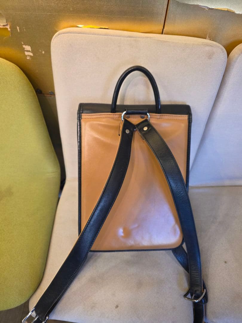 廃盤 大峡製鞄 リューク ブラックレザーバッグ